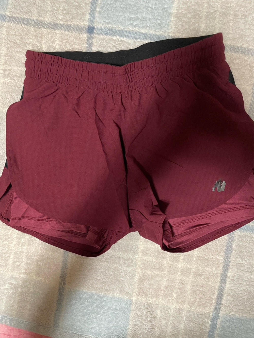 Women's Maroon Athletic Shorts with Inner Liner
